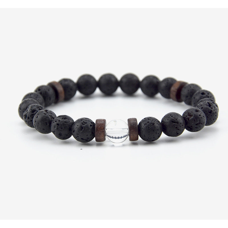 Women's & Men's Volcanic Rock Wooden Beads Stone Energy Bracelets