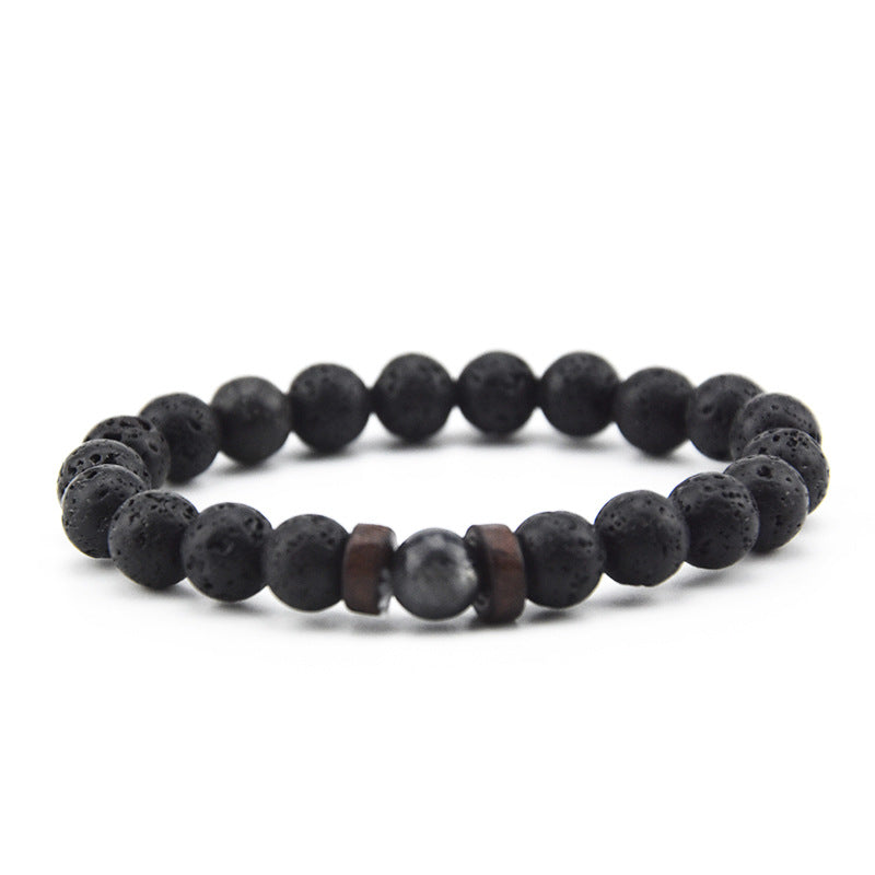 Women's & Men's Volcanic Rock Wooden Beads Stone Energy Bracelets