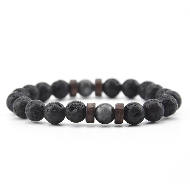 Women's & Men's Volcanic Rock Wooden Beads Stone Energy Bracelets