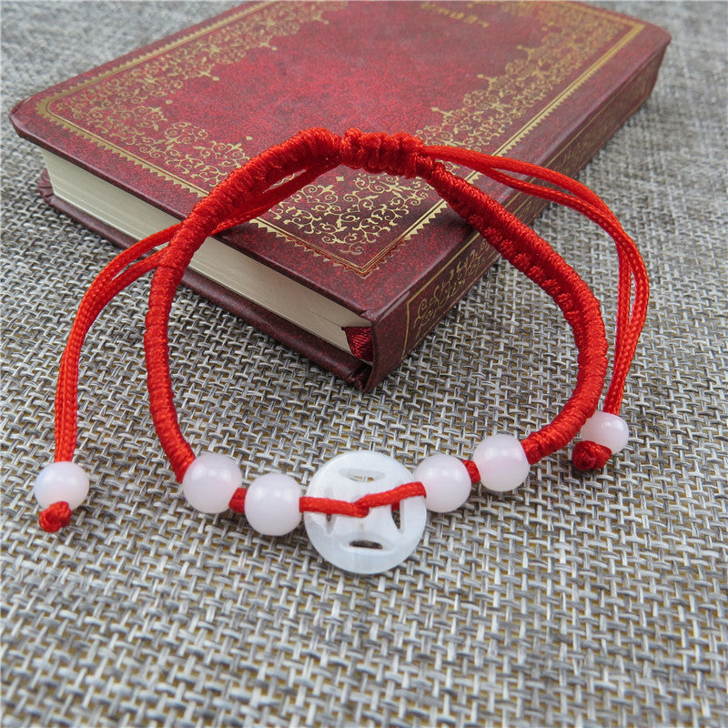 Women's & Men's Hand-woven Natural Jade Red Rope Stall Bracelets