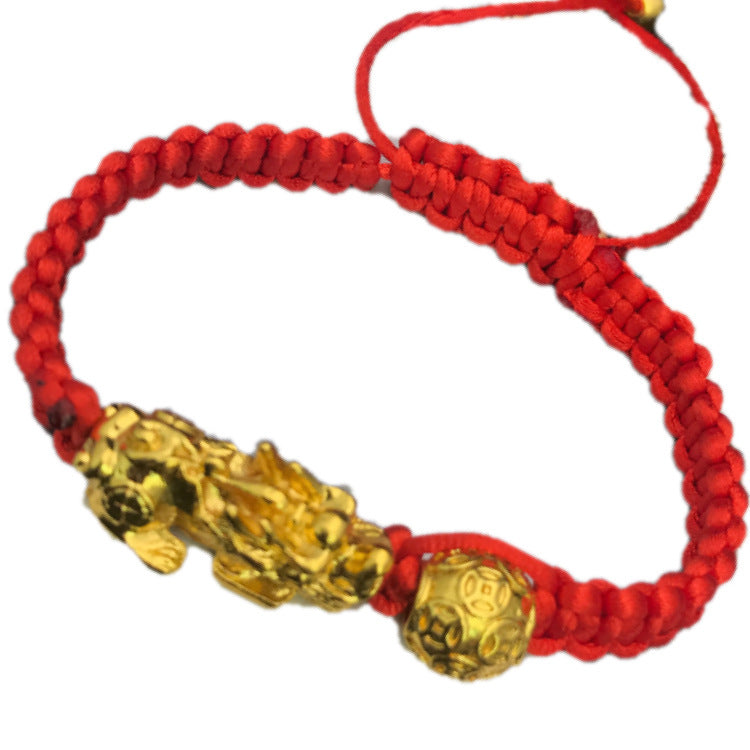 Women's & Men's Woven Ingot Red Rope Money Beads Bracelets