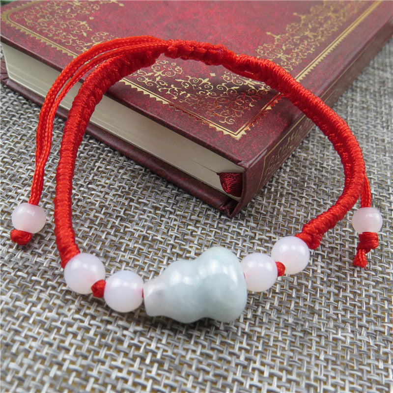Women's & Men's Hand-woven Natural Jade Red Rope Stall Bracelets