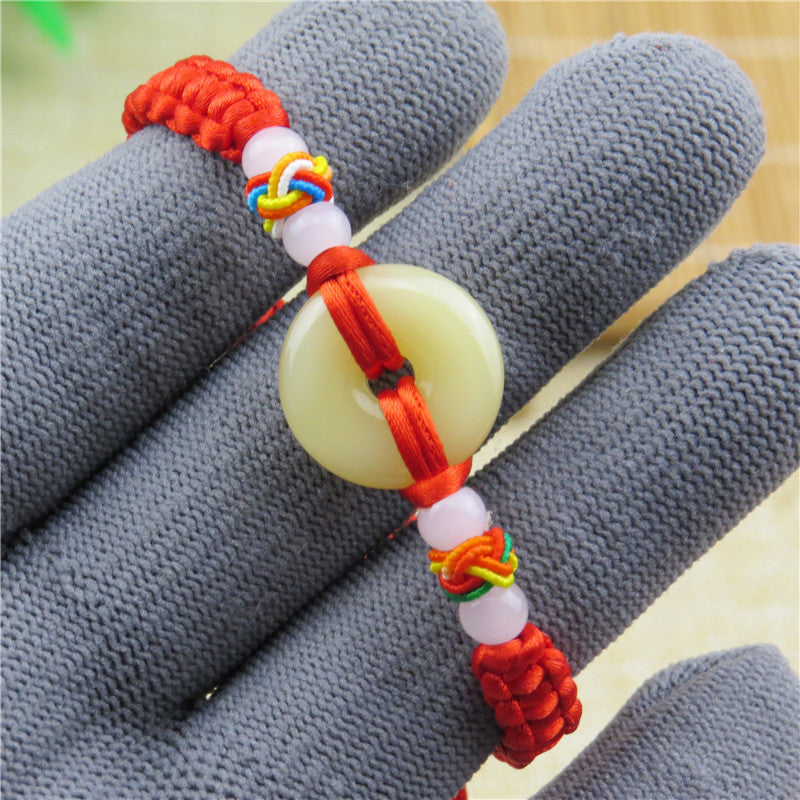 Women's & Men's Hand-woven Natural Jade Red Rope Stall Bracelets