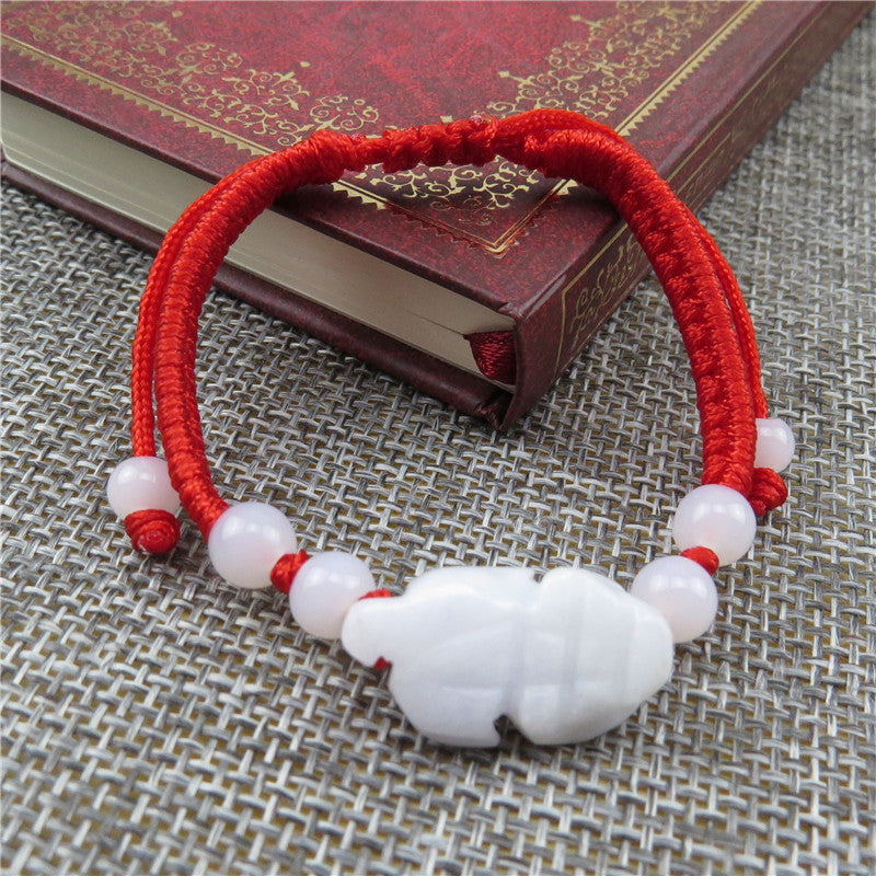 Women's & Men's Hand-woven Natural Jade Red Rope Stall Bracelets