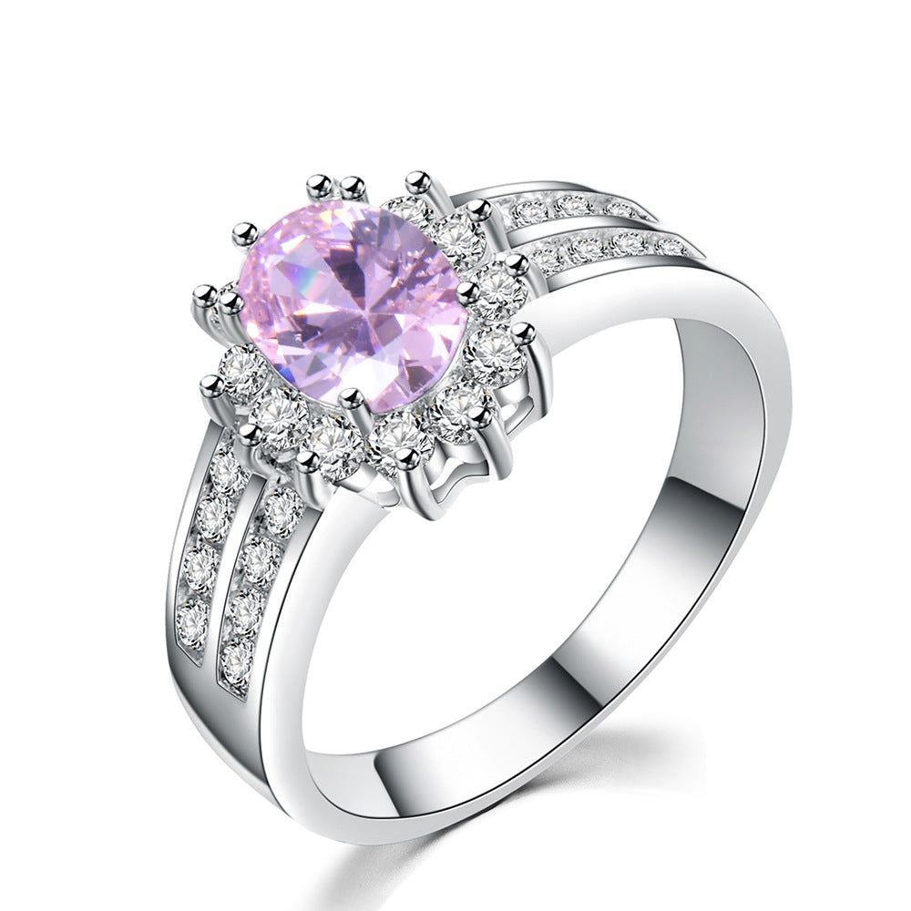 Zircon Female Double Row White Micro Inlaid Small Diamond Ring
