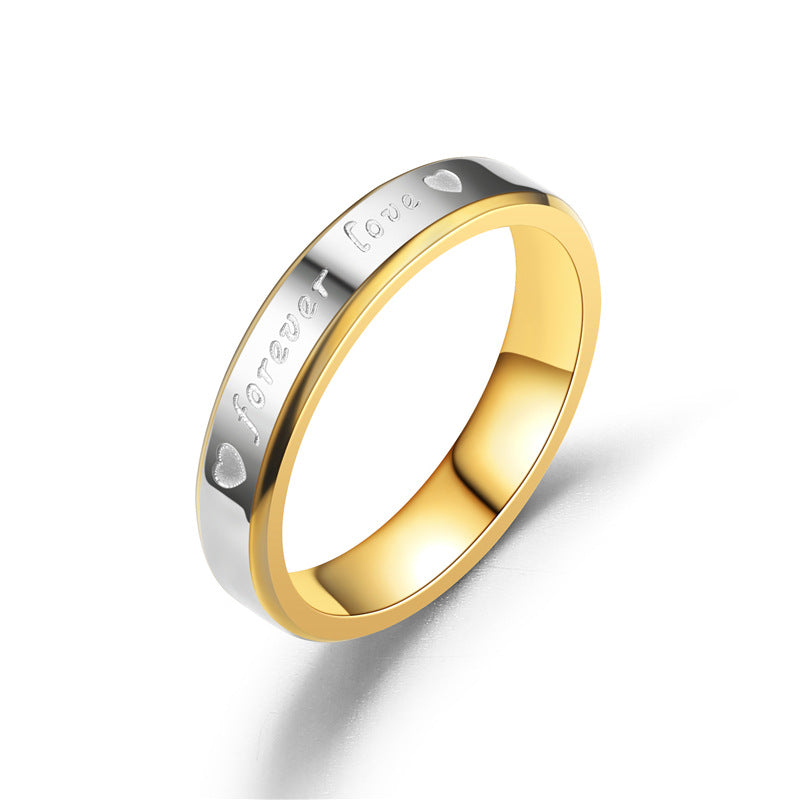 Fashion Beveled Golden Couple Eternal Source Rings
