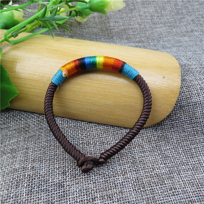 Sier Longevity Lock Colorful Rope Copper Bell Pineapple Bracelets