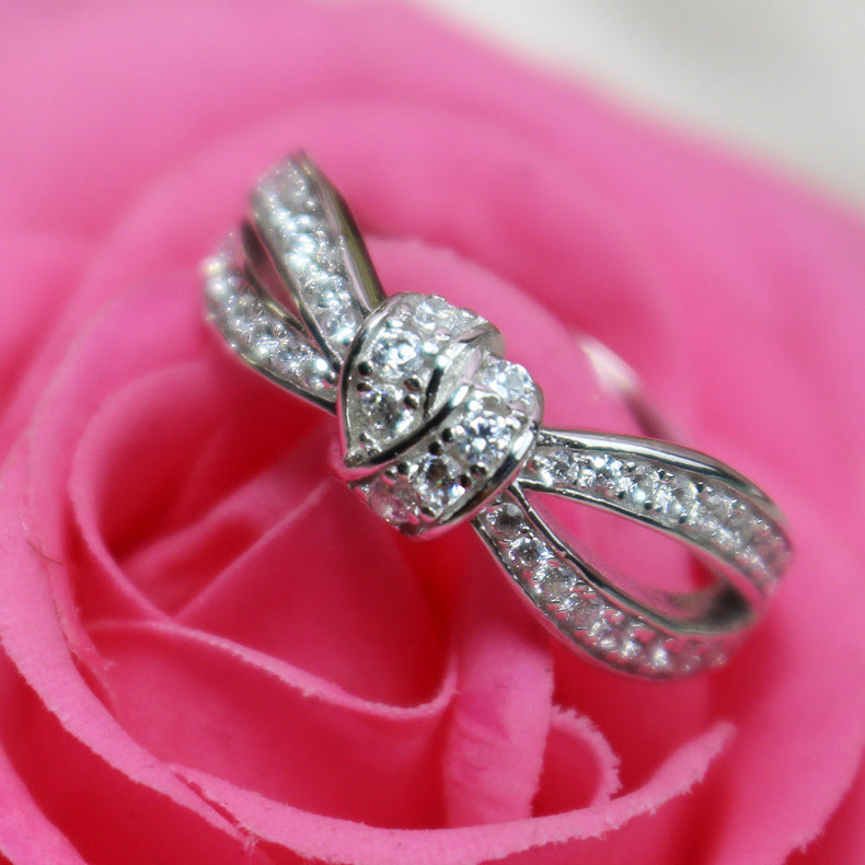 Rose Gold Full Diamond Knot Female Rings