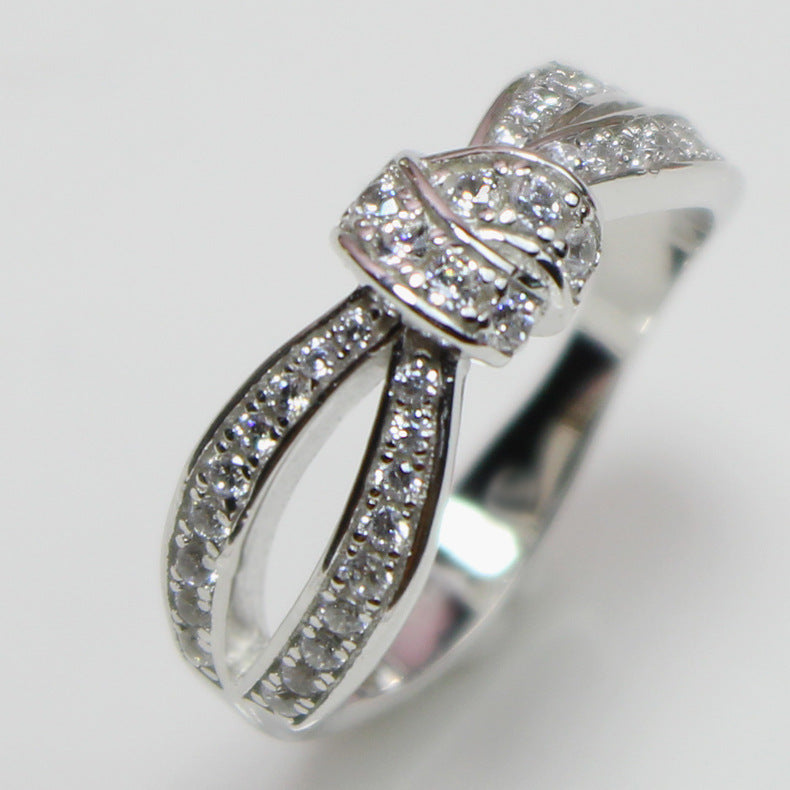 Rose Gold Full Diamond Knot Female Rings