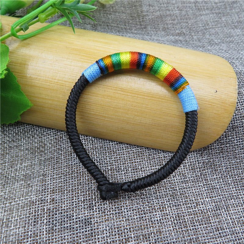 Sier Longevity Lock Colorful Rope Copper Bell Pineapple Bracelets