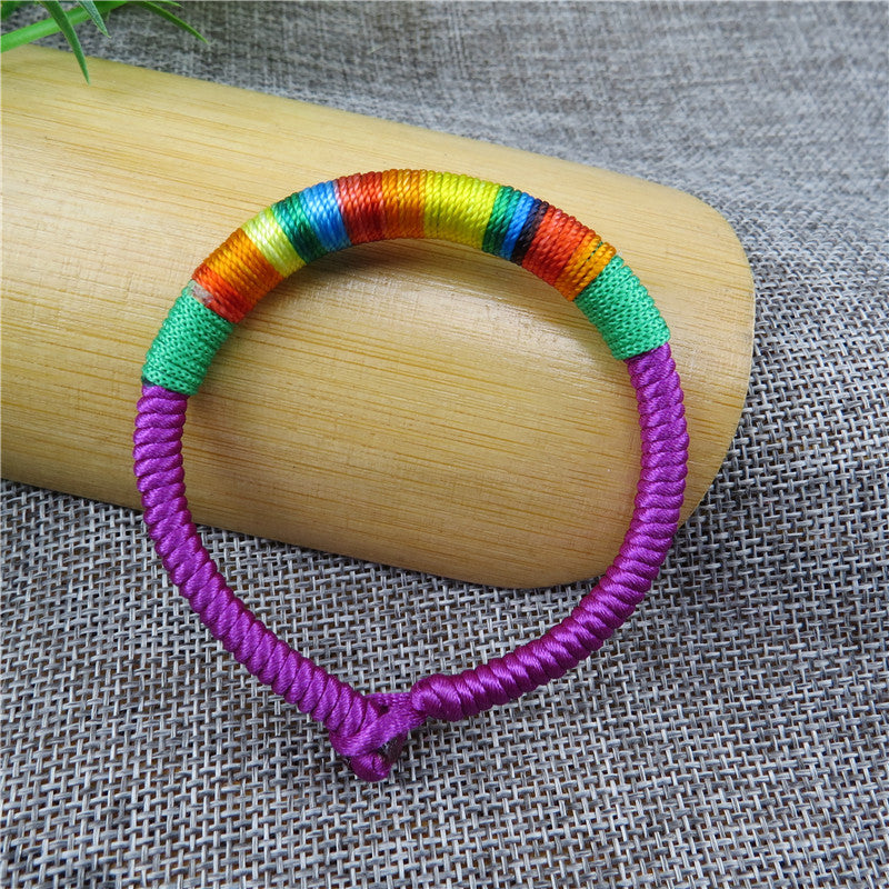 Sier Longevity Lock Colorful Rope Copper Bell Pineapple Bracelets