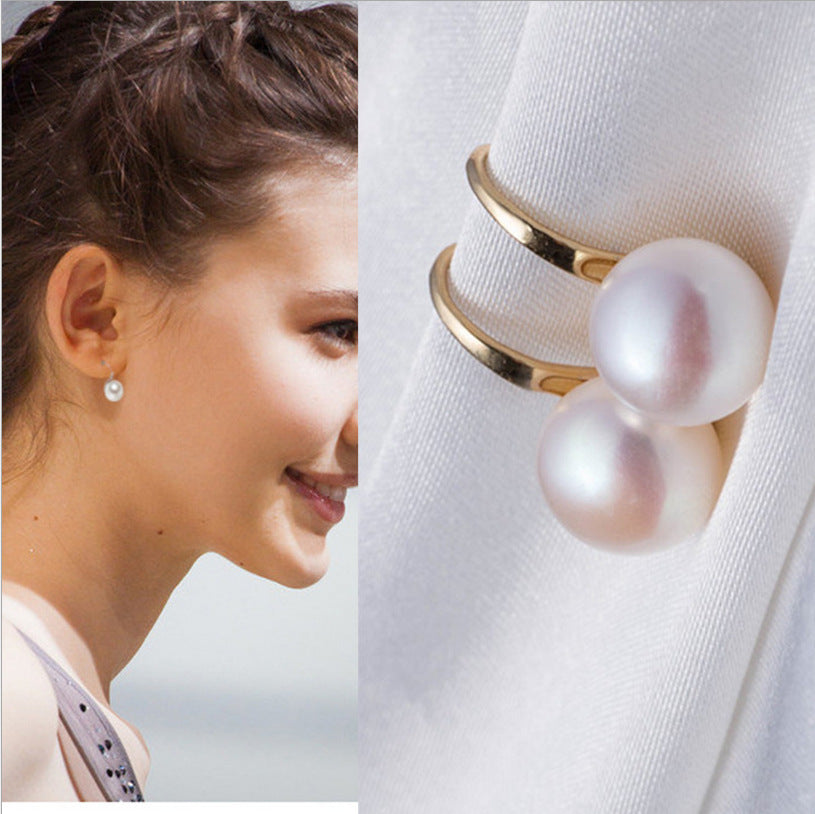 Fresh Simple Style Micro Inlaid Pearls Artificial Pearl Fashion Ladies Stud Earrings