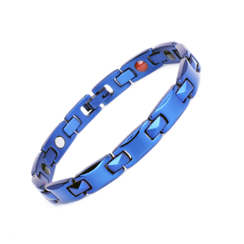 Men's Stainless Steel Titanium Germanium Stone Valentine's Day Bracelet