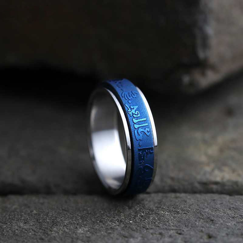 Men's Stainless Steel Blue The Mantra Of Rings