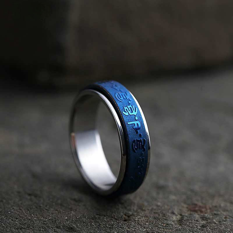 Men's Stainless Steel Blue The Mantra Of Rings