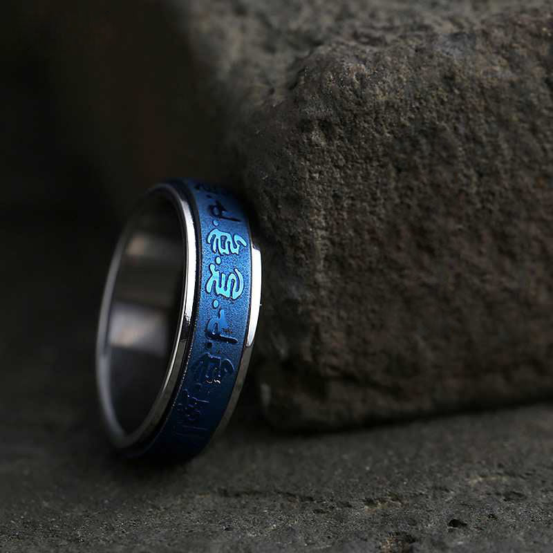 Men's Stainless Steel Blue The Mantra Of Rings