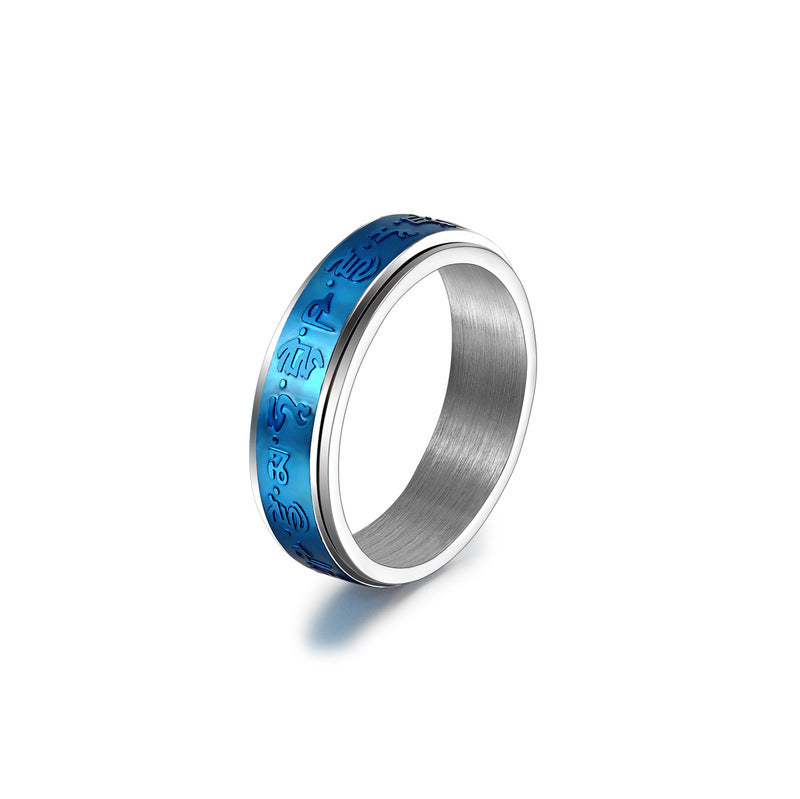 Men's Stainless Steel Blue The Mantra Of Rings