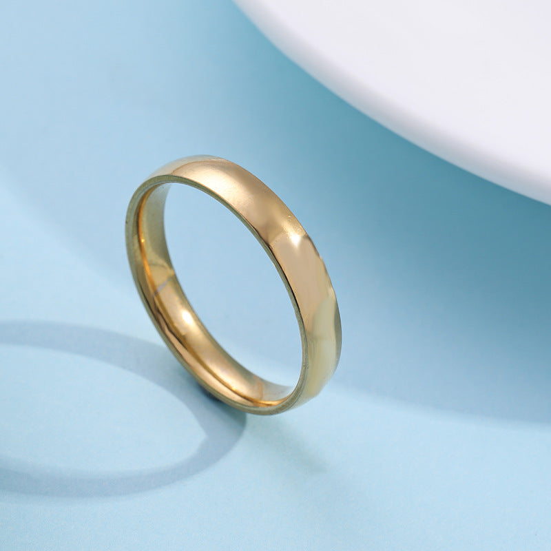 Men's Steel Titanium Inner Outer Arc Spherical Ring