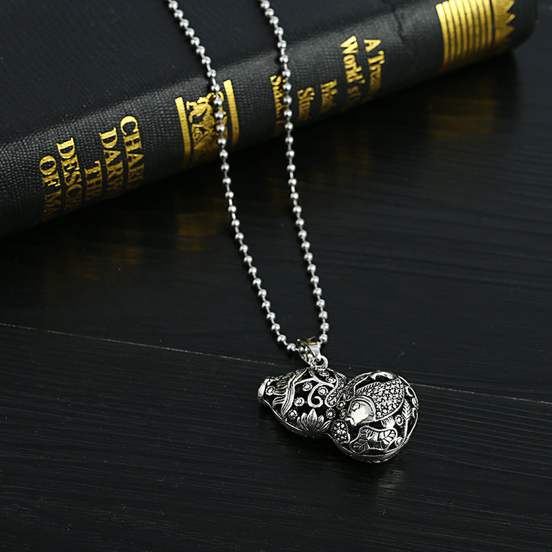 Men's Lucky Elephant Titanium Steel Life Pig Sweater Chain Necklace