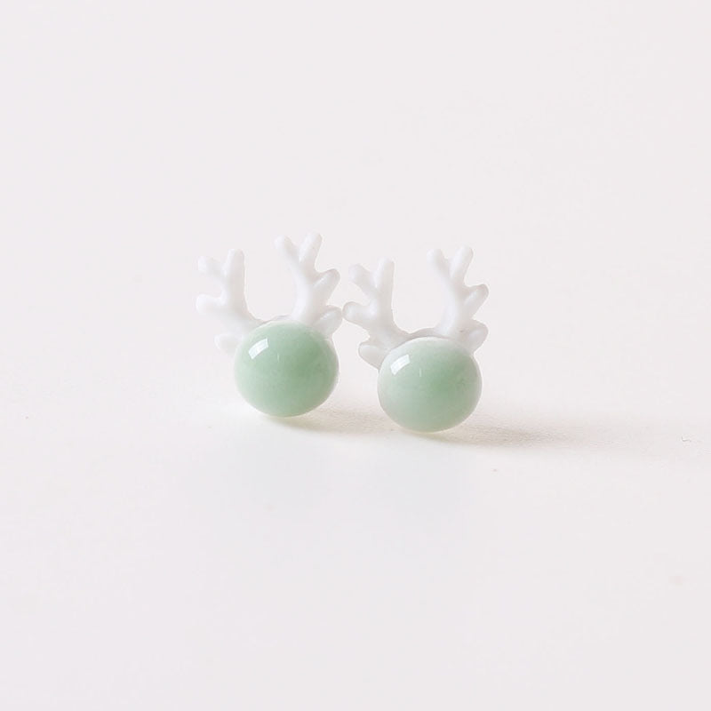 Small Female Deer Head Ear Sweet Earrings