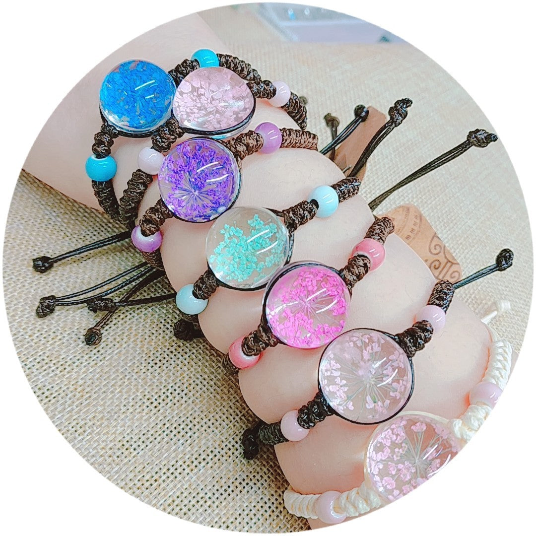 Simplicity Rope Scenic Spot Hand-woven Amber Dried Flower Bracelets