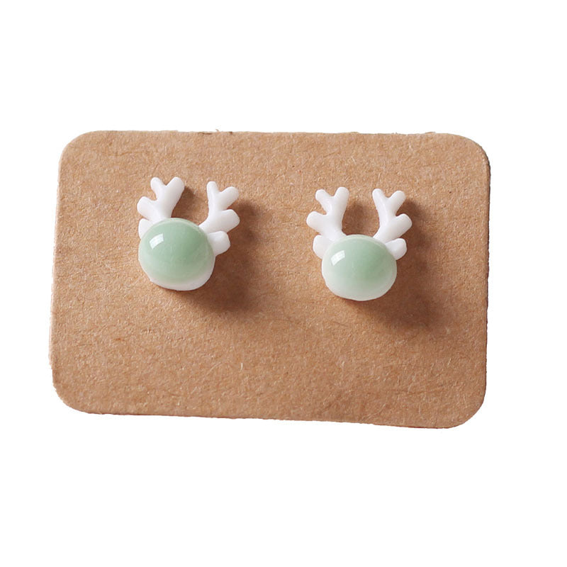 Small Female Deer Head Ear Sweet Earrings