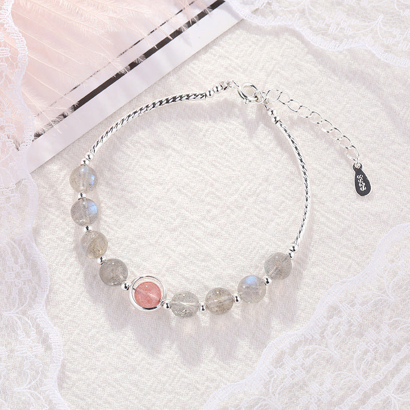 Strawberry Quartz Female Amethyst Temperament Crystal Bracelets