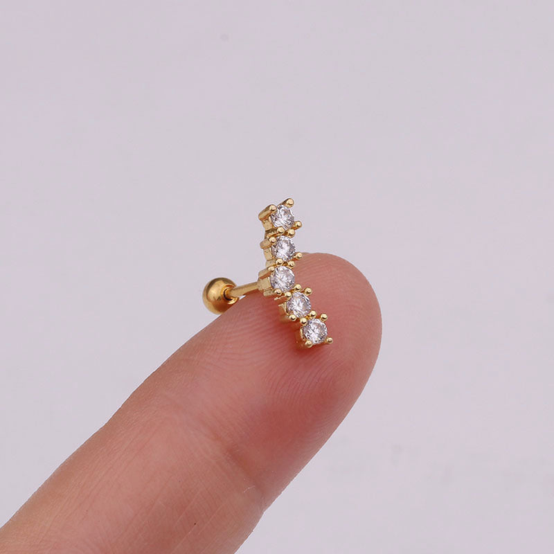 Small Ear Thread Flower Bone Body Earrings