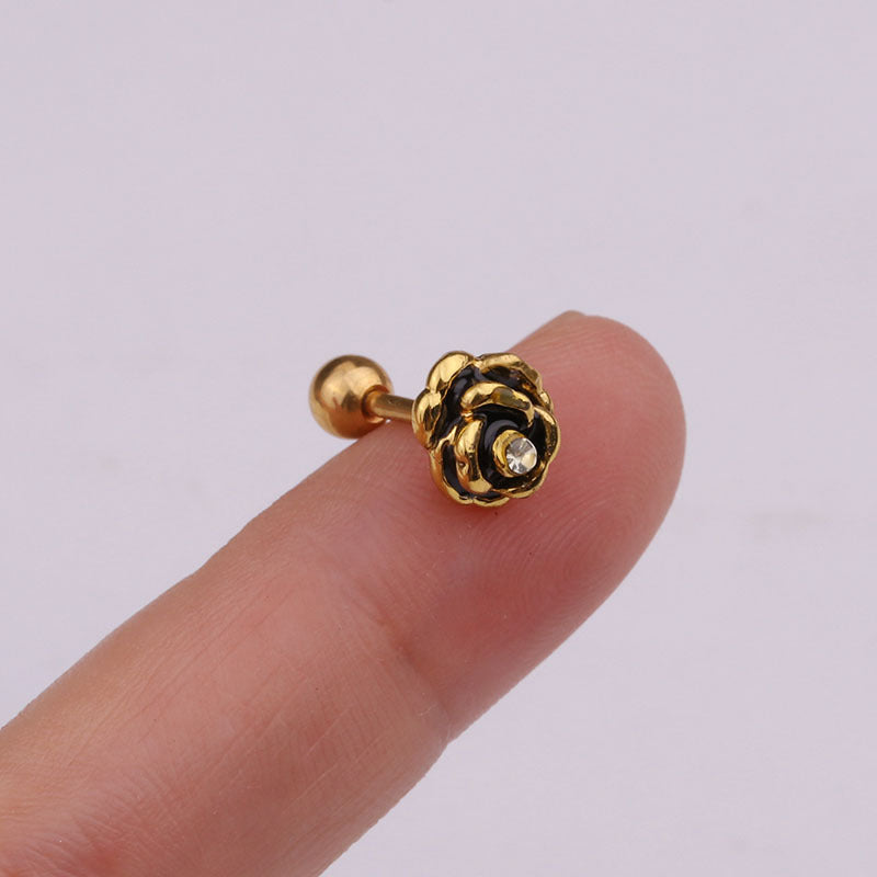 Small Ear Thread Flower Bone Body Earrings