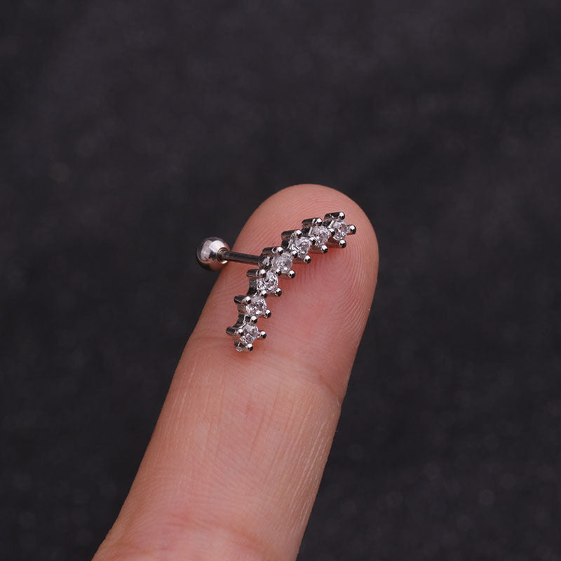 Small Ear Thread Flower Bone Body Earrings