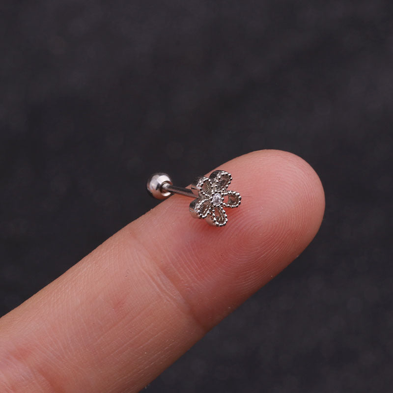 Small Ear Thread Flower Bone Body Earrings