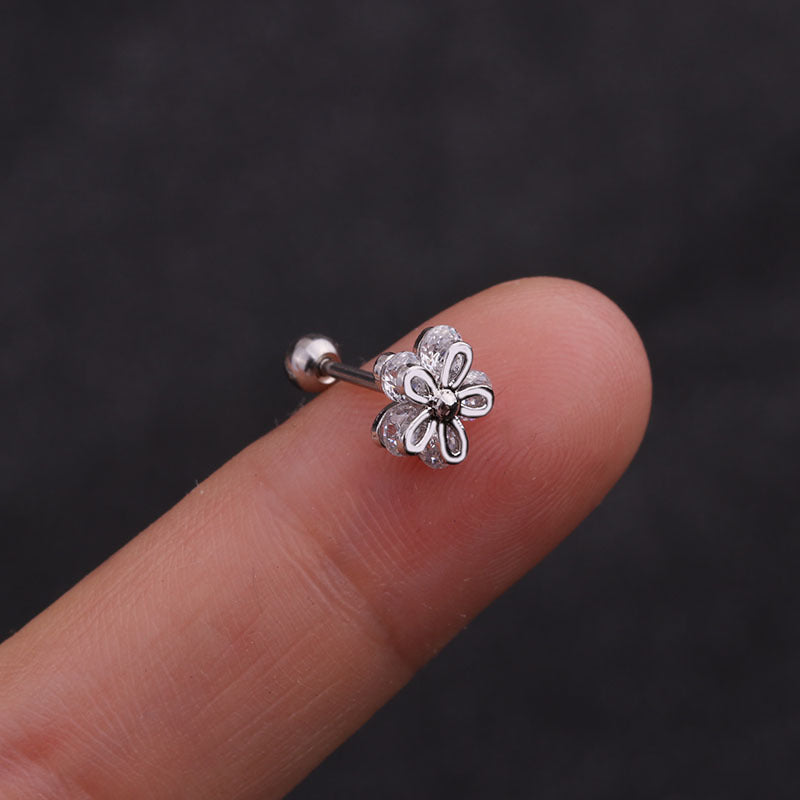 Small Ear Thread Flower Bone Body Earrings