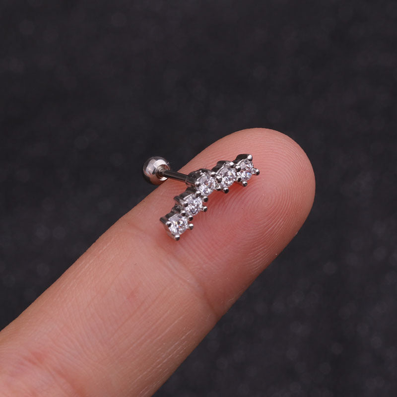 Small Ear Thread Flower Bone Body Earrings