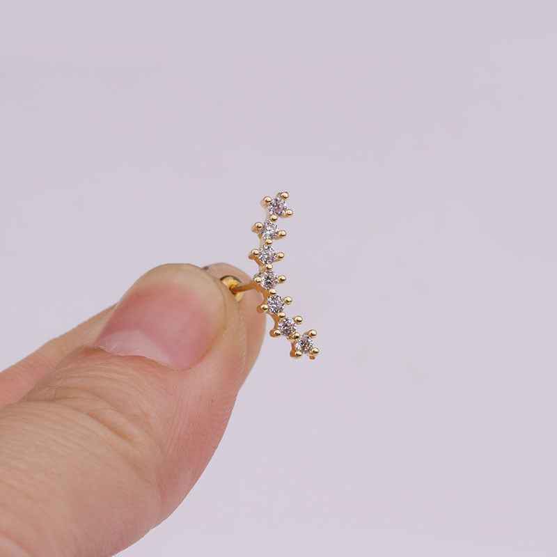 Small Ear Thread Flower Bone Body Earrings