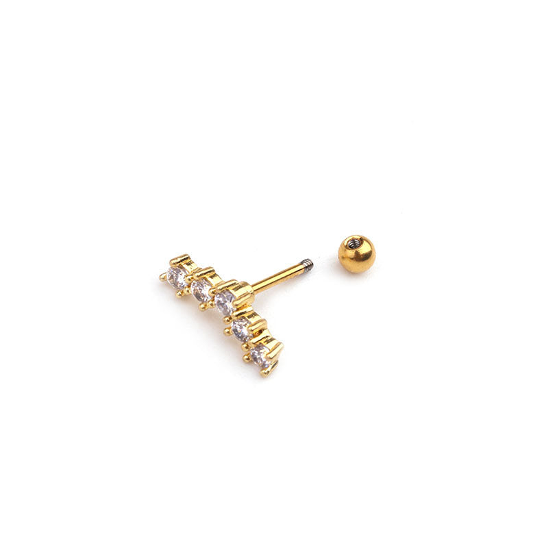 Small Ear Thread Flower Bone Body Earrings