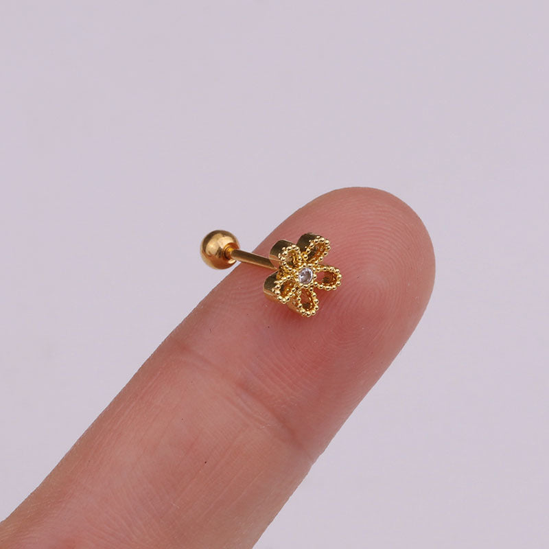 Small Ear Thread Flower Bone Body Earrings