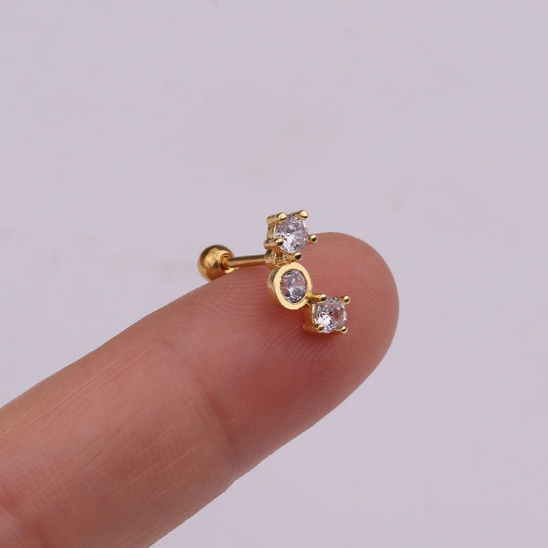 Small Ear Thread Flower Bone Body Earrings