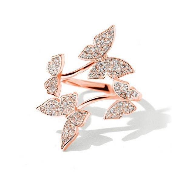 Adjustable Opening Butterfly Female Index Finger Rings