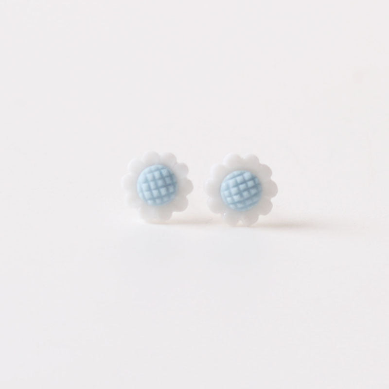 Women's Ceramic Trinkets Sweet Two-color Sunflower Personalized Simple Rings