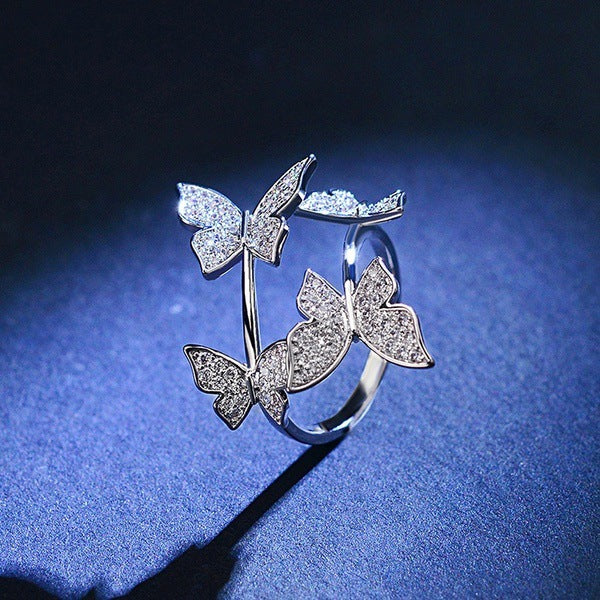 Adjustable Opening Butterfly Female Index Finger Rings