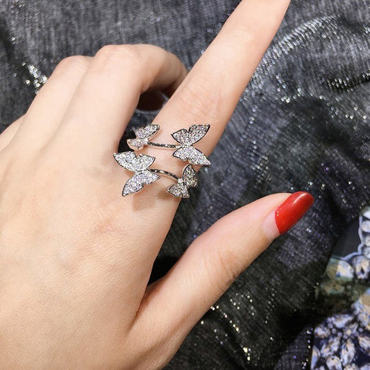 Adjustable Opening Butterfly Female Index Finger Rings