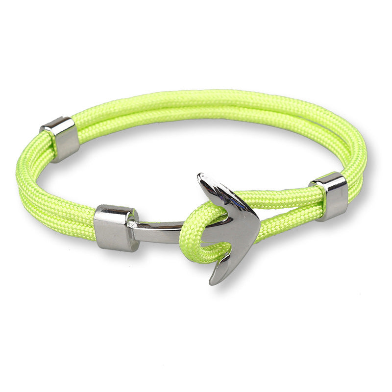 Men's Aircraft Head Trend Boat Anchor Polyester Bracelets