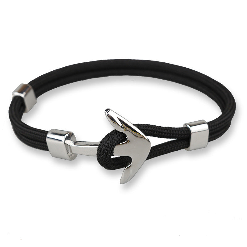 Men's Aircraft Head Trend Boat Anchor Polyester Bracelets