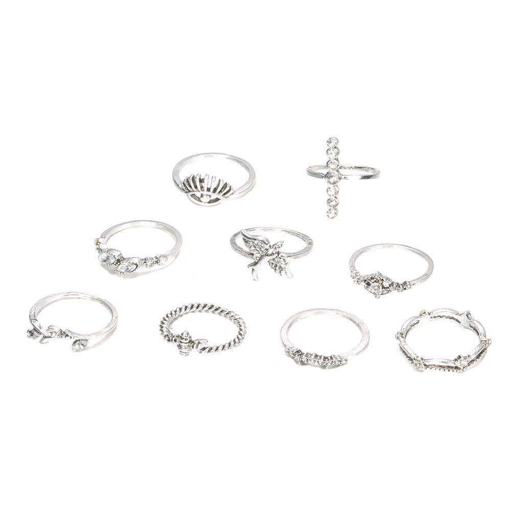 Bird Bee Diamond Inlaid Crown Branch Devil's Ring