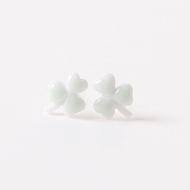 Ceramic Ornament Sweet Fresh Female Gift Steel Earrings