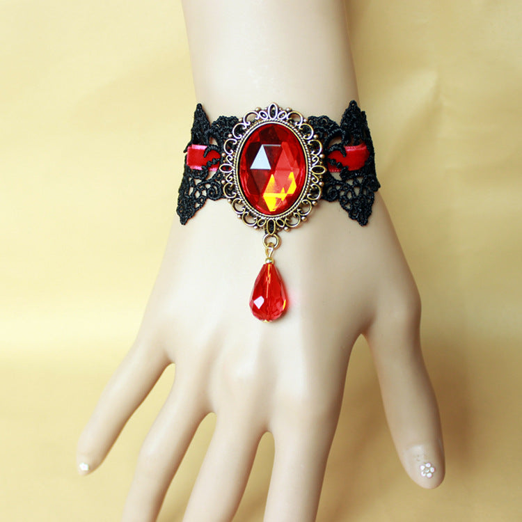 Women's Lace Simple Ribbon Fabric Fashion Commuter Crystal Bead Bracelets