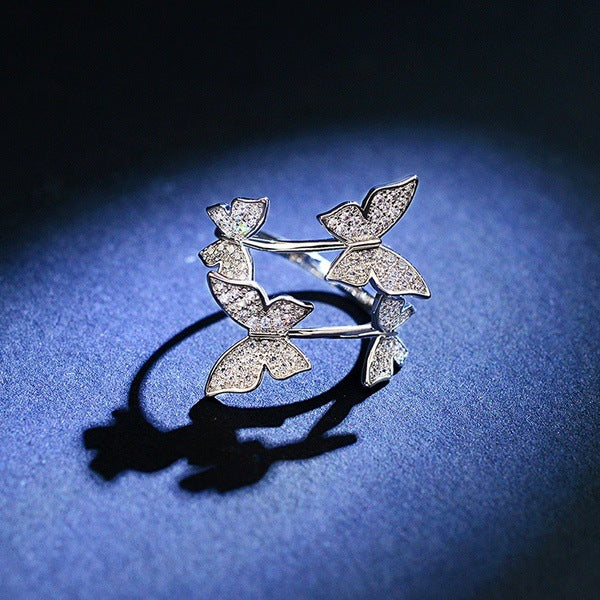 Adjustable Opening Butterfly Female Index Finger Rings