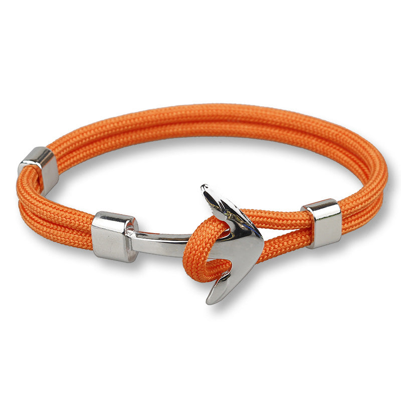Men's Aircraft Head Trend Boat Anchor Polyester Bracelets