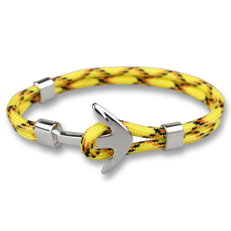 Men's Aircraft Head Trend Boat Anchor Polyester Bracelets