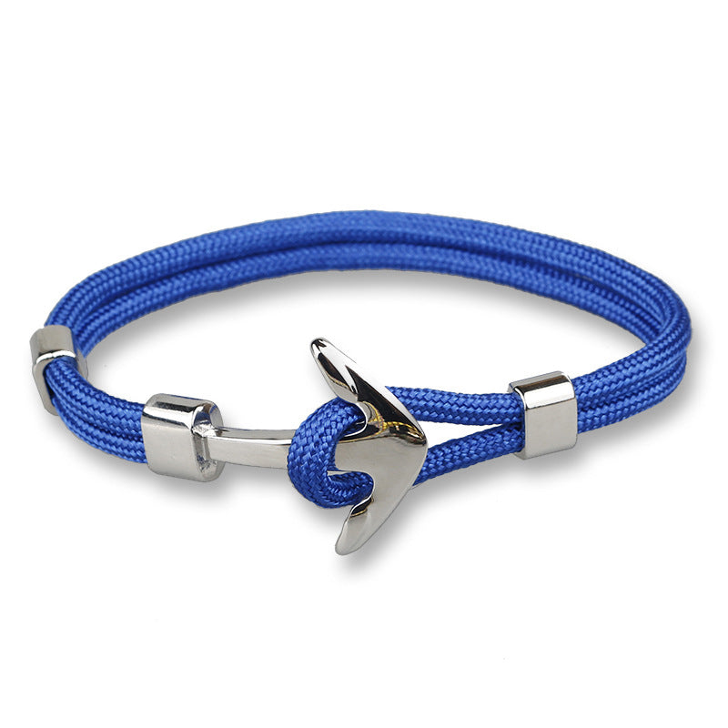 Men's Aircraft Head Trend Boat Anchor Polyester Bracelets